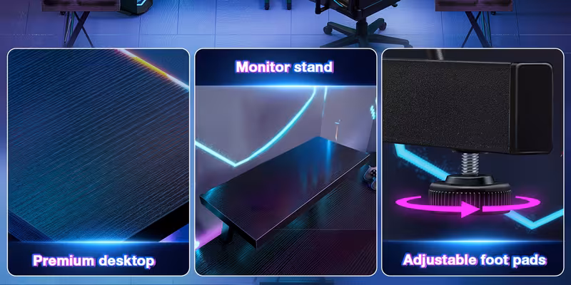 l shaped computer desk surface heavy duty wood construction waterproof scratch resistant surface office gaming desk with space easy assembly 27 height white saving design for dual monitor setup sturdy a ideal for remote work pc setup no power required ideal for small spaces durable wooden desk with painted freestanding floor mounted design minimalist style for modern Product details 2