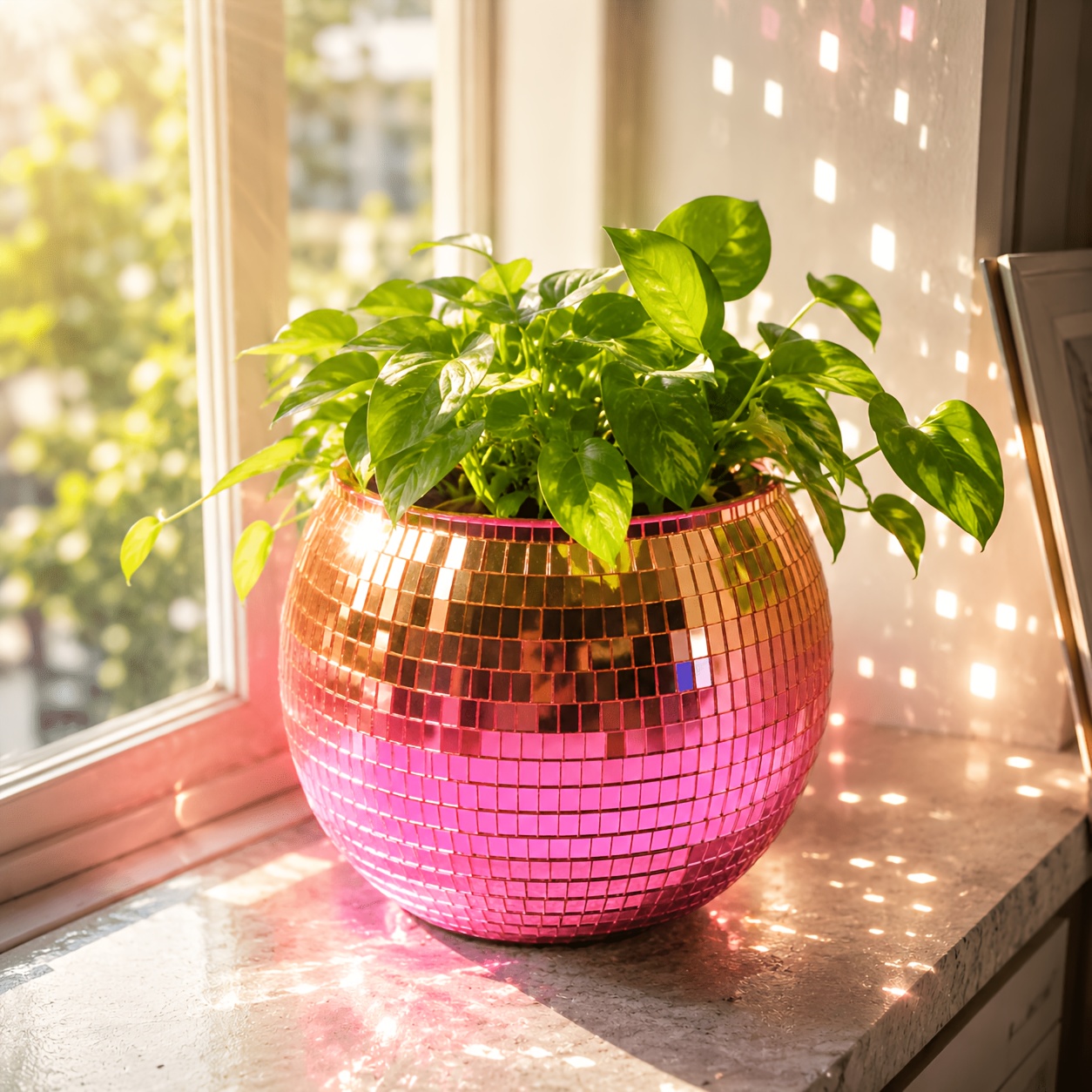 Disco Mirror Reflective Storage Pot, Decorative Basin