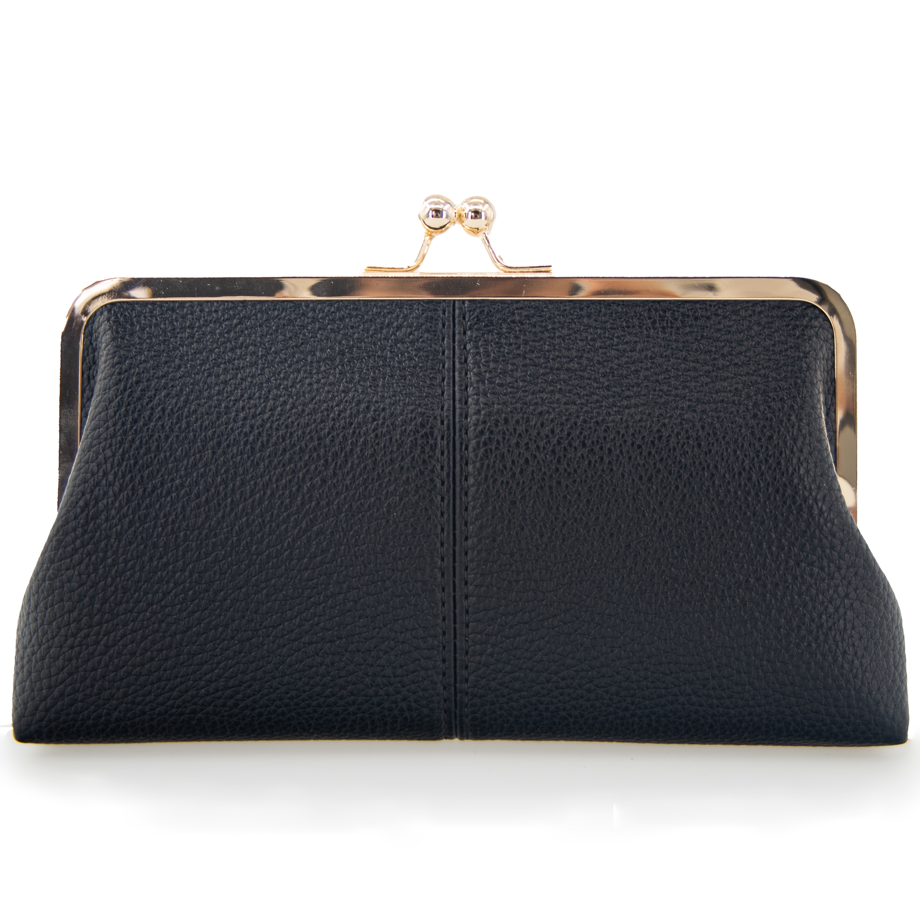 Women's Soft Wallet, Compact Double Fold Handbag, Women' Purse With Zipper And Kiss Lock