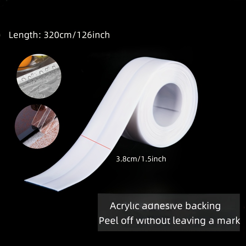 TEMU Caulk Tape Waterproof Self Adhesive, Toilet Caulk Sealant Tape, Bathtub Caulk Sealing Strip Tape For Bathroom Caulking Tape Shower Caulk