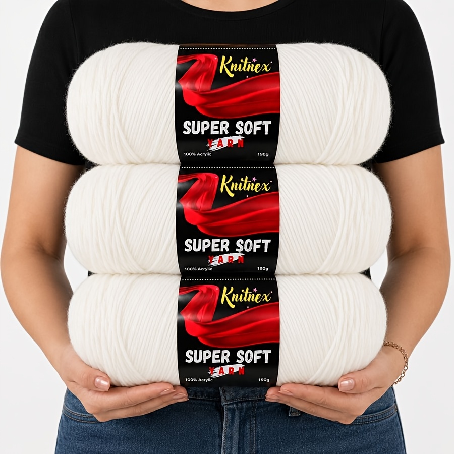 TEMU 3 Pack ( 190g Each) Love Acrylic Yarn Suitable For Crochet Knitting, Weight Craft Yarn With Palette ( Bright,, Ginger,, Blush Tones) For Diy
