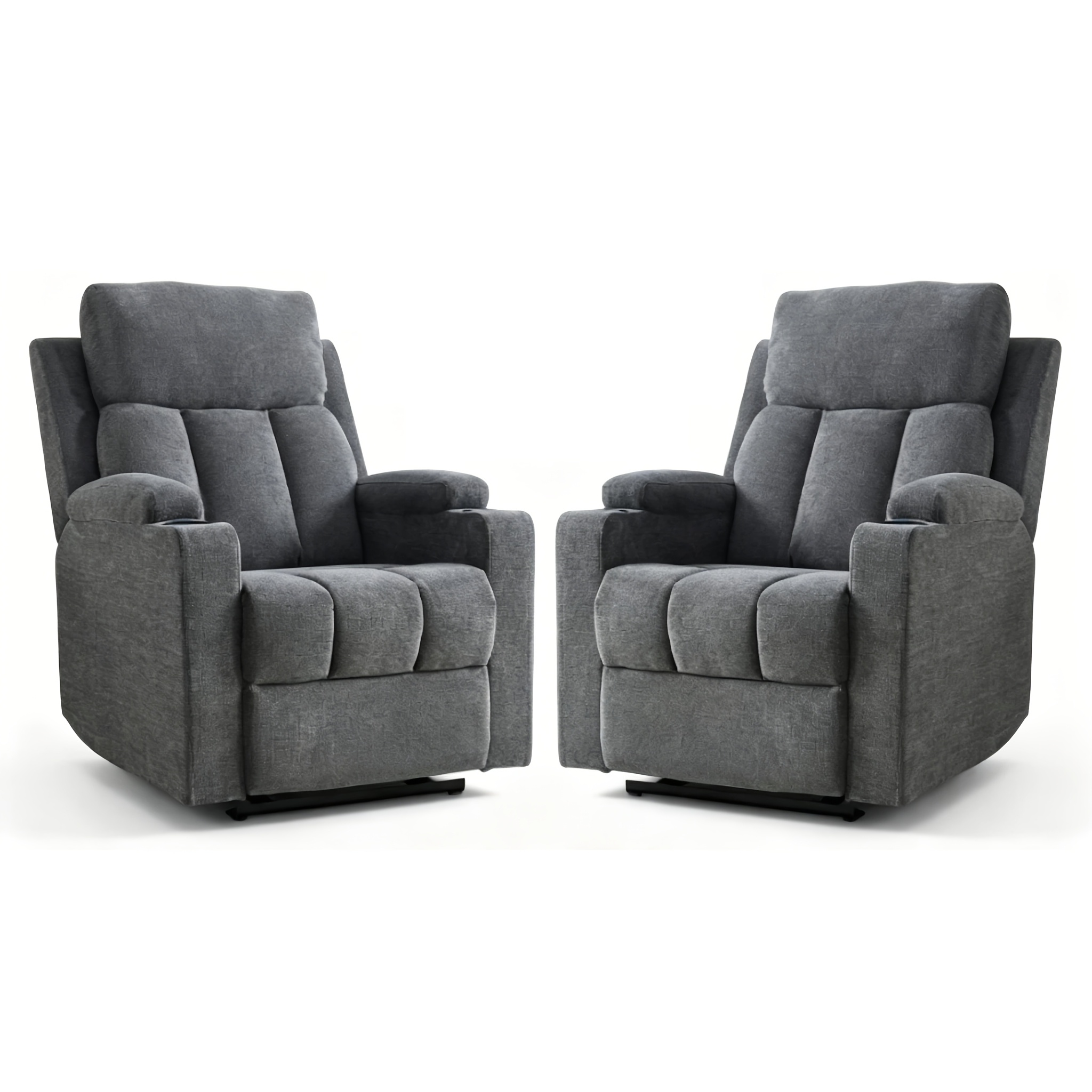 Image of Relaxation Chair Tv Chair With Reclining Function, Adjustable Backrest And Footrest, Linen-look Lounge Chair For Living Room Or Bedroom, Dark Gray