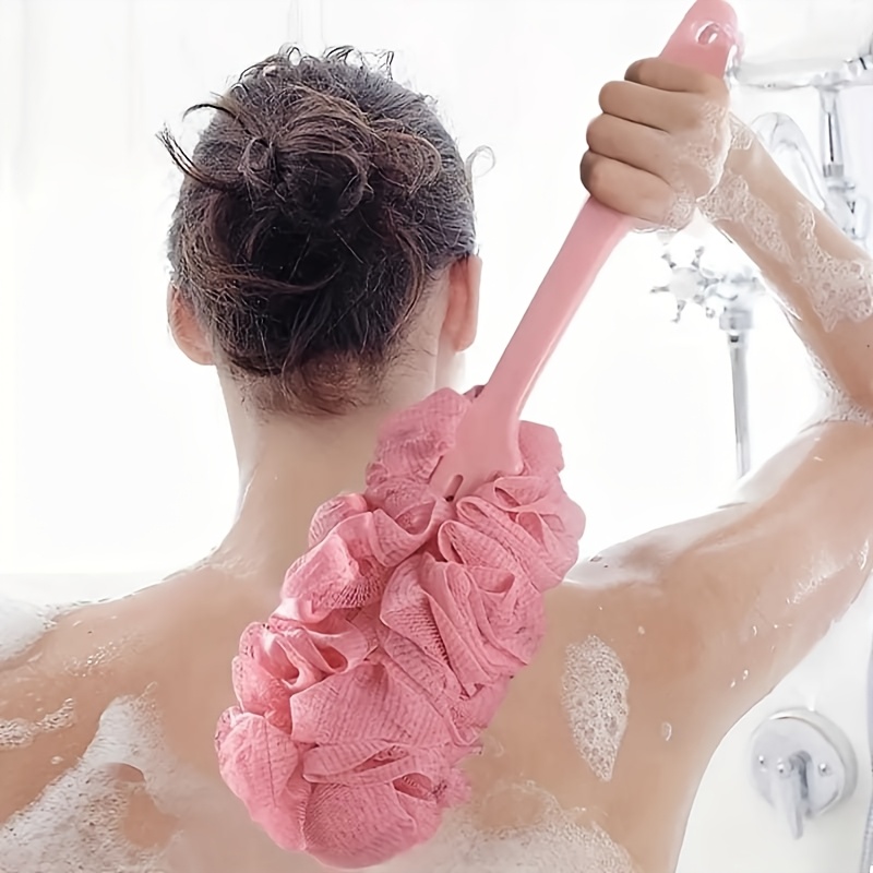 extra large long handle bath brush soft mesh shower scrubber for deep clean exfoliation ideal for men women Product details 1