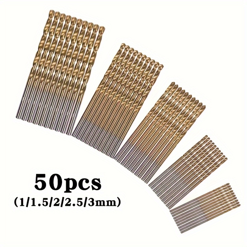 

99/50Pcs Manche Droit Frite Pâte Torsadée Foret Acier Rapide Plaqué Titane Ensemble Foret Trou Ensemble 1.5Mm-10Mm Bois Frite Pâte Torsadée Foret