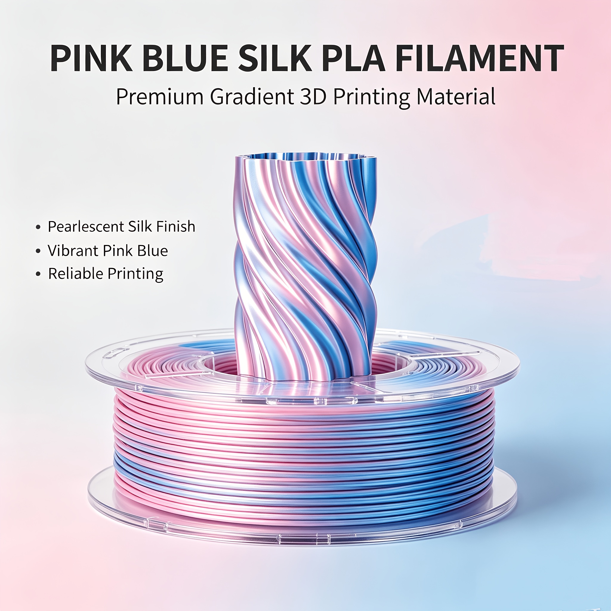 TEMU Max 2.0 3d Printer Pla Filament, 1.75mm, Powder Blue , 1kg Per Spool, Vacuum-sealed Spool, Filament, High-quality Filament, Colorful 3d Printing
