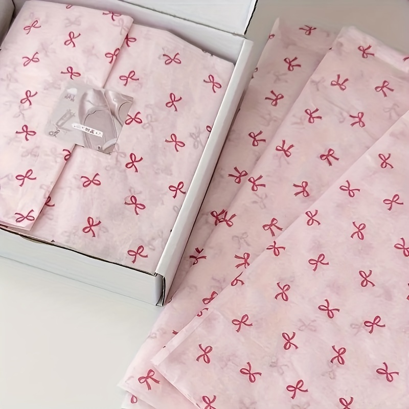 

10pcs Of Pink Ballet Bow Wrapping Paper - Artistic Thin Paper Suitable For Gifts, Bouquets, And Wedding Decorations