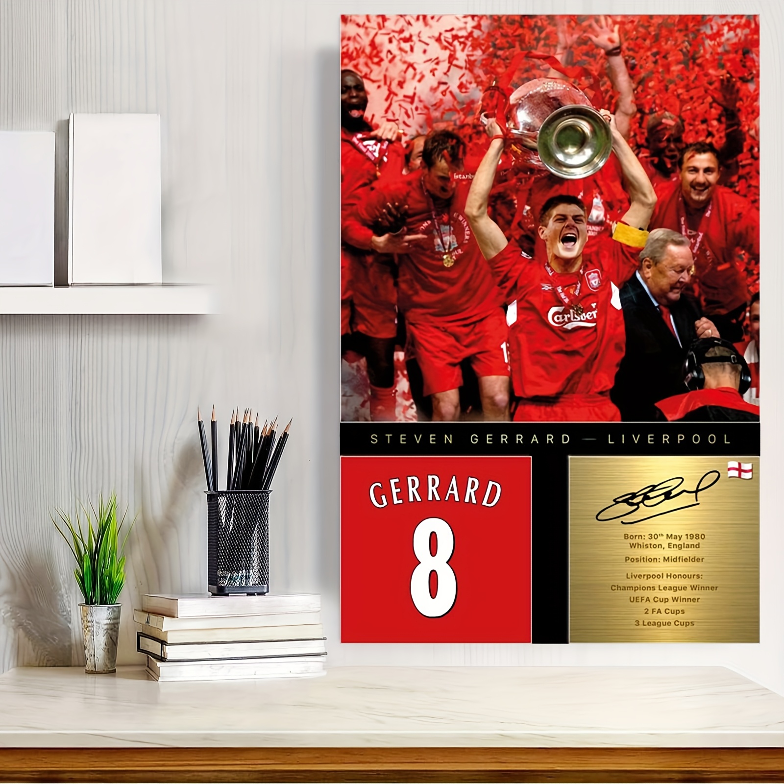 

Steven Gerrard Display - 8x12" Metal Frame, Multiple Colors , Perfect Fan Gift