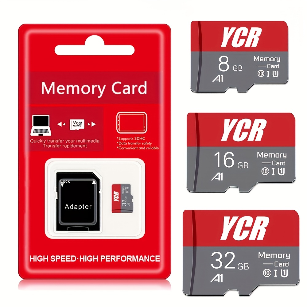 

Ycr Memory Card Bundle, 32gb, 16gb, 8gb Tf Flash Memory Cards, A1, Uhs-i, Class 10 Data Transfer, With Adapter For