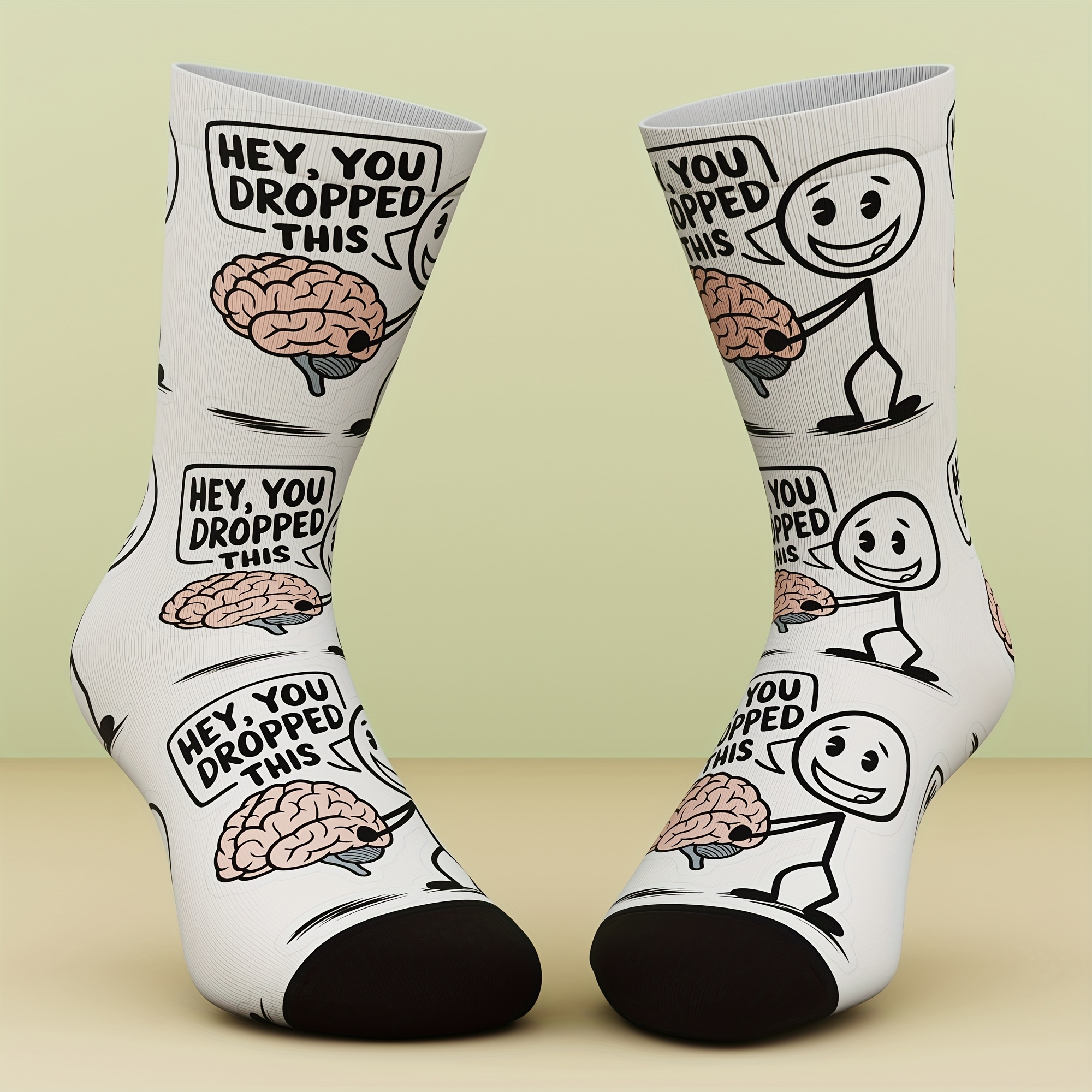 TEMU 1 Pair Of Unisex Socks, Creative Patterns, Novel And Unique, Fashionable And Comfortable, Suitable For , 3d Digital Printing , Machine Washable,