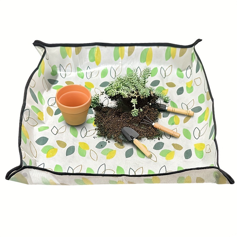 1 Pack, Plant Potting Mat, Thick Waterproof Potting Mat for Indoor Plant Transplanting And Dirty Control, Foldable Indoor Succulent Potting Mat, Portable Gardening Mat, Home Gardening Waterproof Mat, Succulent Plants, Green Plants, Balcony Repotting And Soil Changing, Flower Mat Operation, Soil Mixing Planting Tools, 4 Sizes Optional, Gardening Tools.