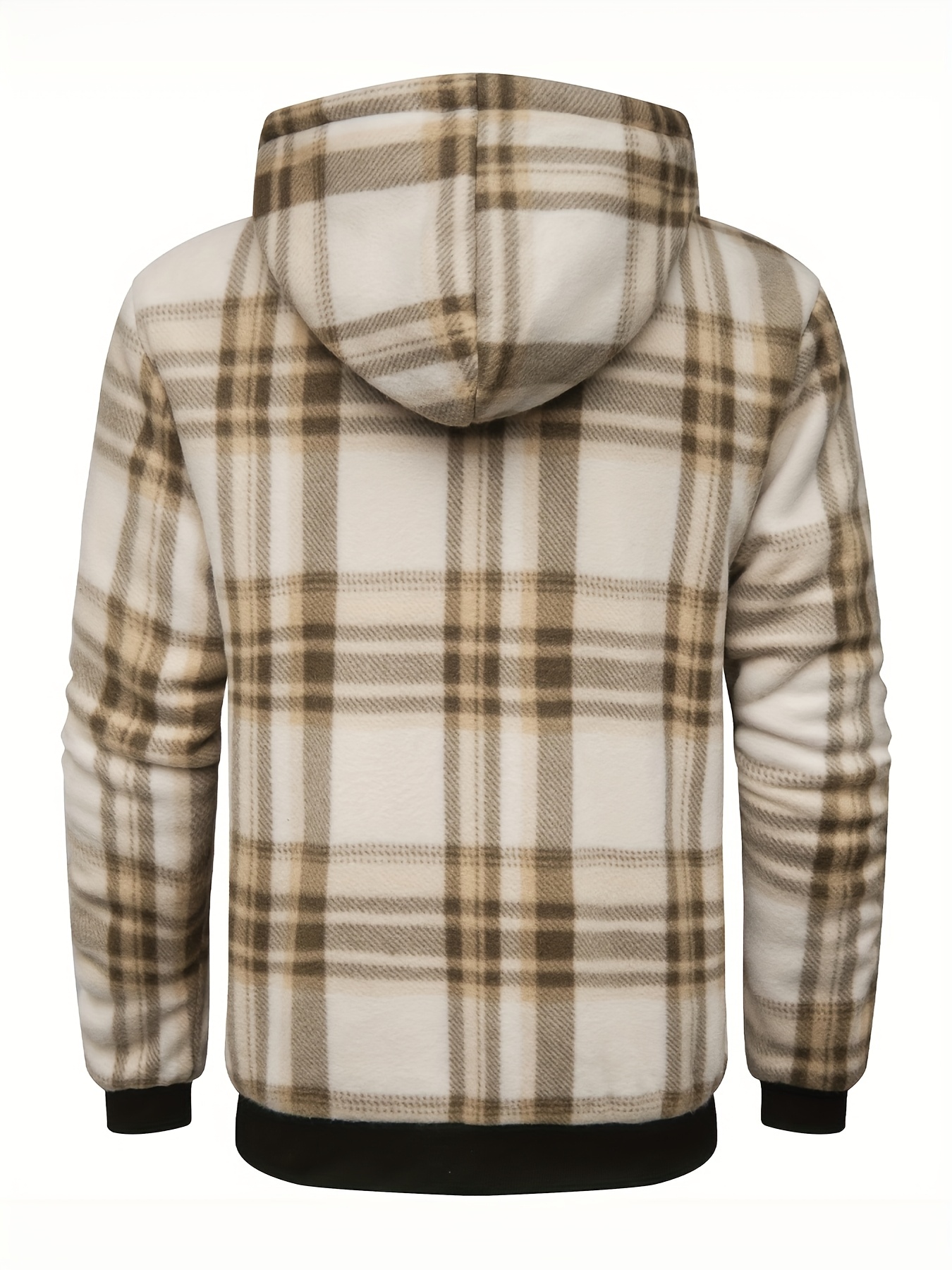 Men'S Heavyweight Fleece Hooded Jackets Thick Sherpa Lined Flannel Plaid Shirt with Full Zip 48 Men'S Heavyweight Fleece Hooded Jackets - Thick Sherpa Lined Flannel Plaid Shirt with Full Zip