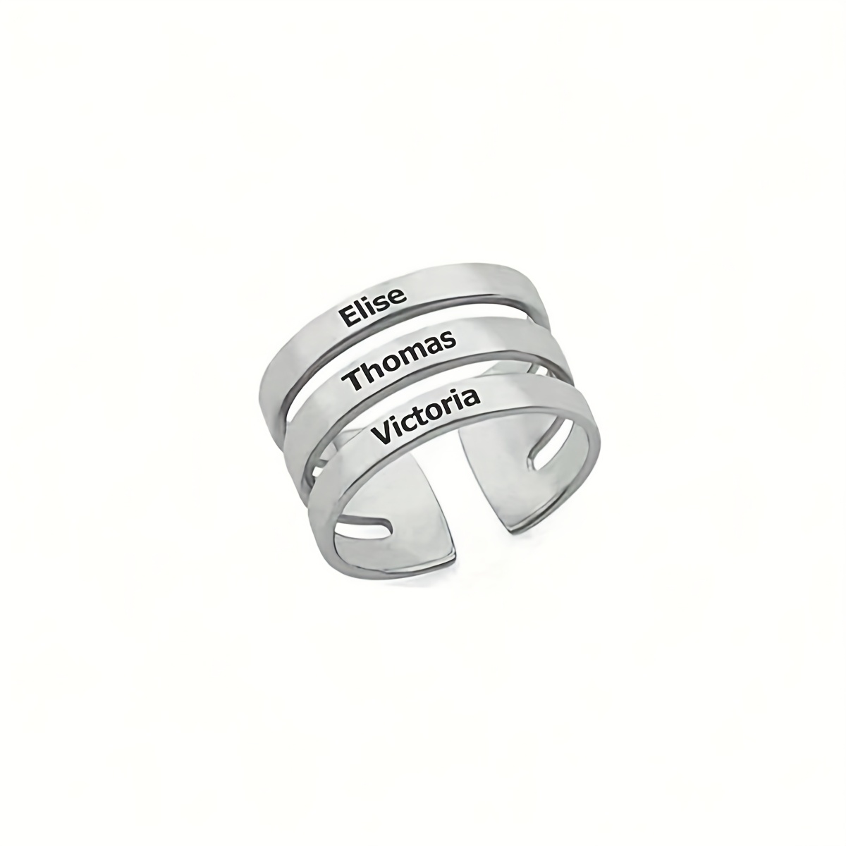 TEMU 1pc Anillo Personalizado, Anillo Abierto con , Letra y Número Personalizados con 2-3 , Anillo de Acero Inoxidable en Oro, Plata y , Regalo de