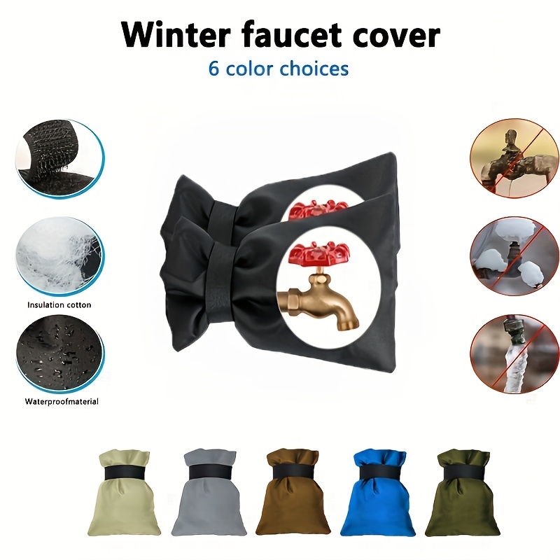 

2/4pcs Faucet Cover Set, 210d Oxford Cloth Outdoor Faucet, Protective Cover, Insulation Faucet Cover 6 Colors