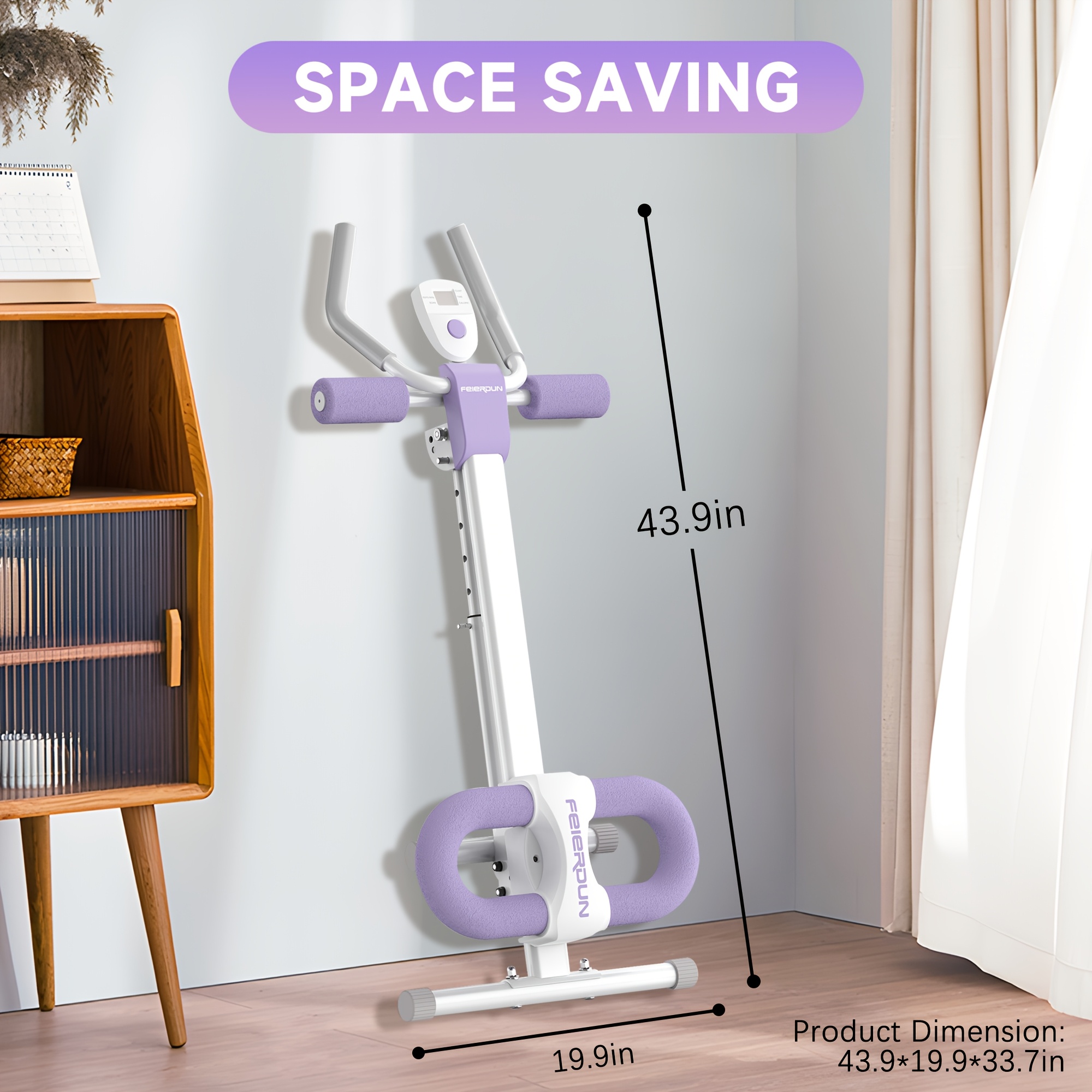 Adjustable Ab Trainer Machine With LCD Monitor, Foldable Ab Exercise Machine For Abs, Arm, Leg, Buttocks Shaper, Core&Ab Trainer At Home Gym, Workout Equipment, Outdoor Fun