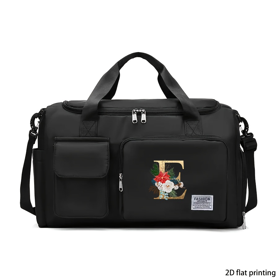 TEMU Handbag With A Featuring A Letter Pattern, Spacious Enough For Shoulder Or Crossbody Use, With An Adjustable Strap, Ideal For Short Trips, Gym,