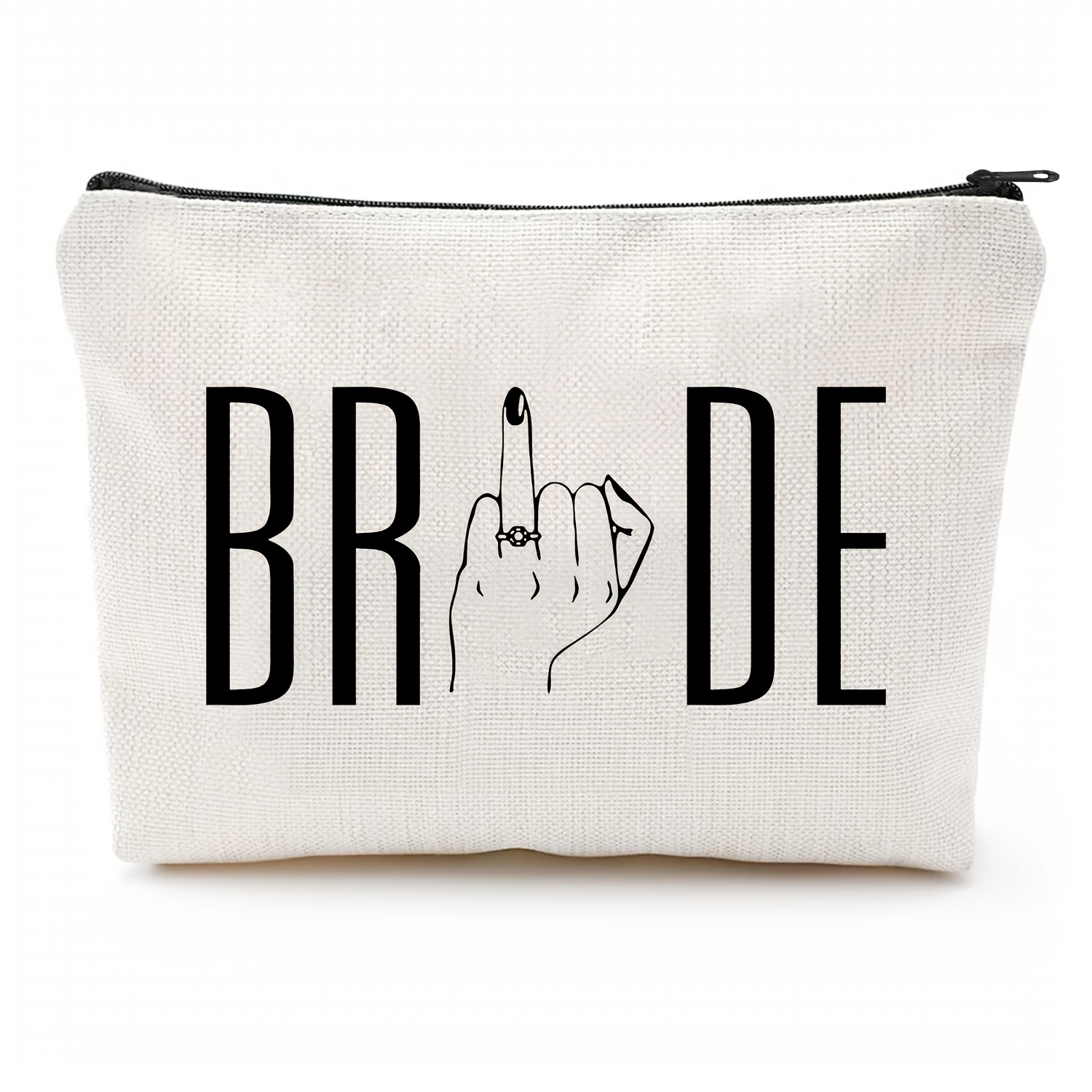 TEMU "future Mrs." Canvas Makeup Bag With Engaged Hand Illustration - Perfect Bachelorette Party, Bridal Shower, Or Wedding Gift For The Bride-to-be,