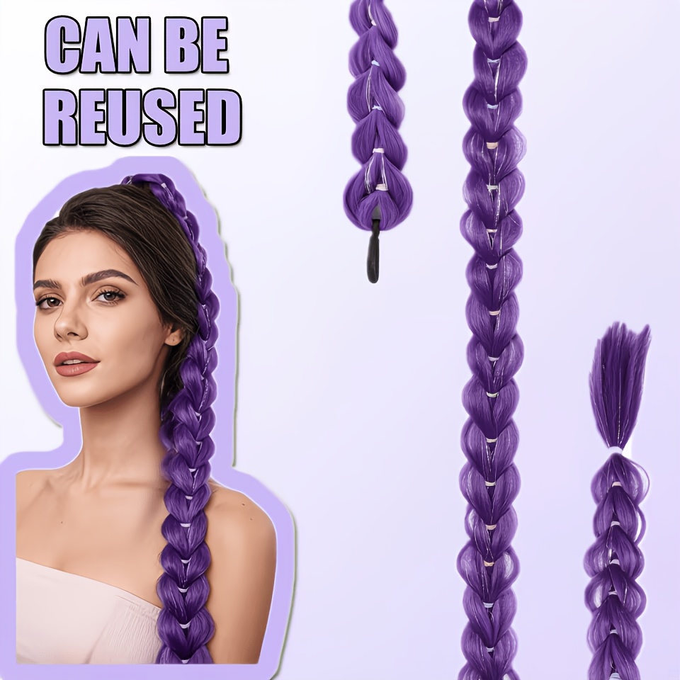 TEMU con a di pesce viola, extension per capelli a a spirale con clip in stile celebrit� internet. a lunga colorata, stile e cool, pu簷 indossata