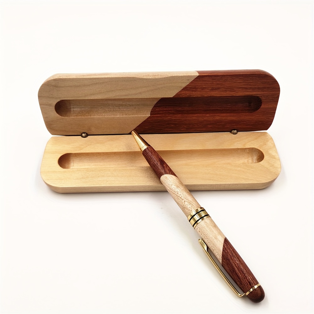 

Luxury Handcrafted Wooden Ballpoint Pen Set With Display Case - Elegant Gift For Men & Women, Premium Writing Instrument With Business-style Holder