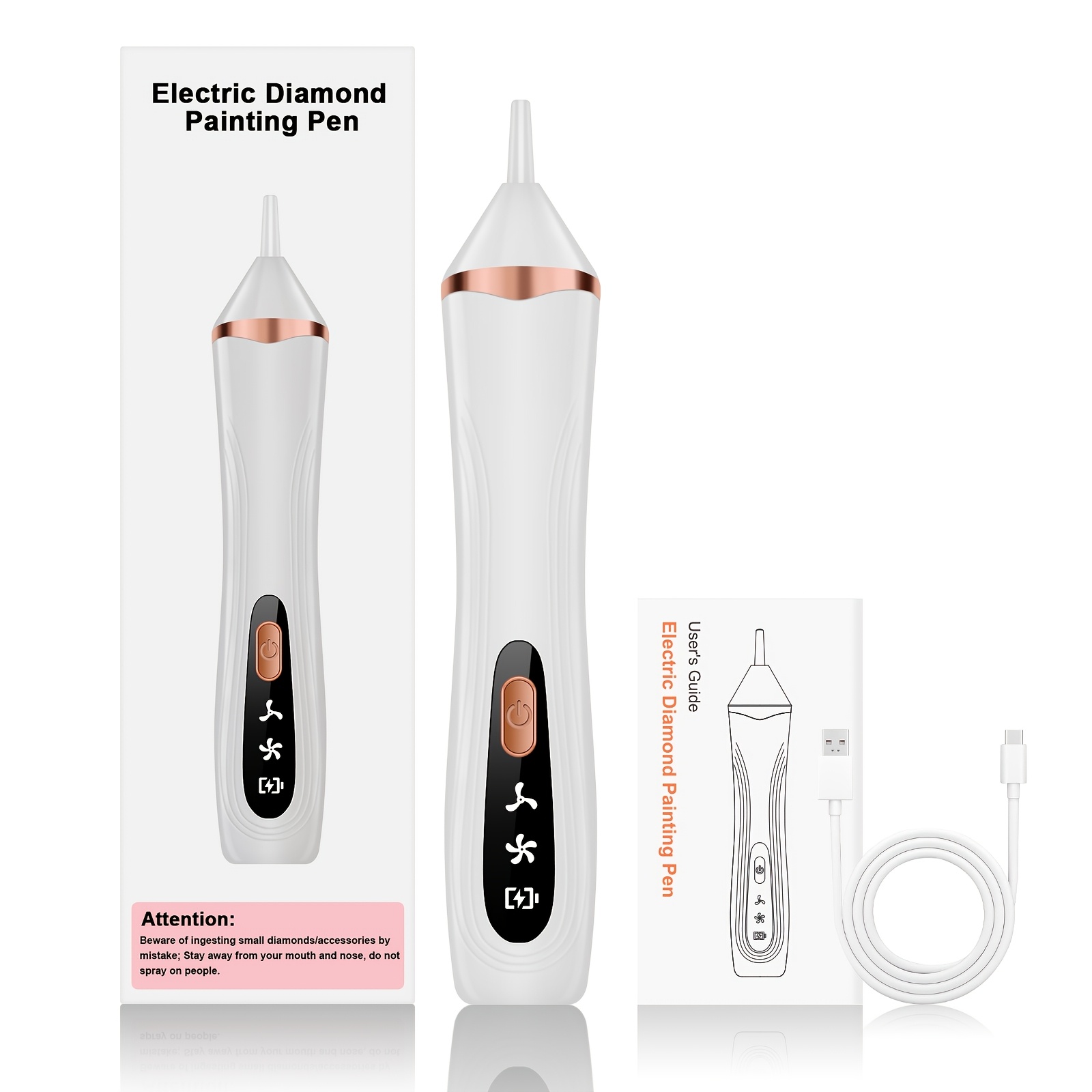 TEMU Portable Rechargeable Electric Diamond Brush, Vacuum Suction Diamond Painting Tool, Creative Handmade Tool, Diy Handmade Tool, Holiday Handmade