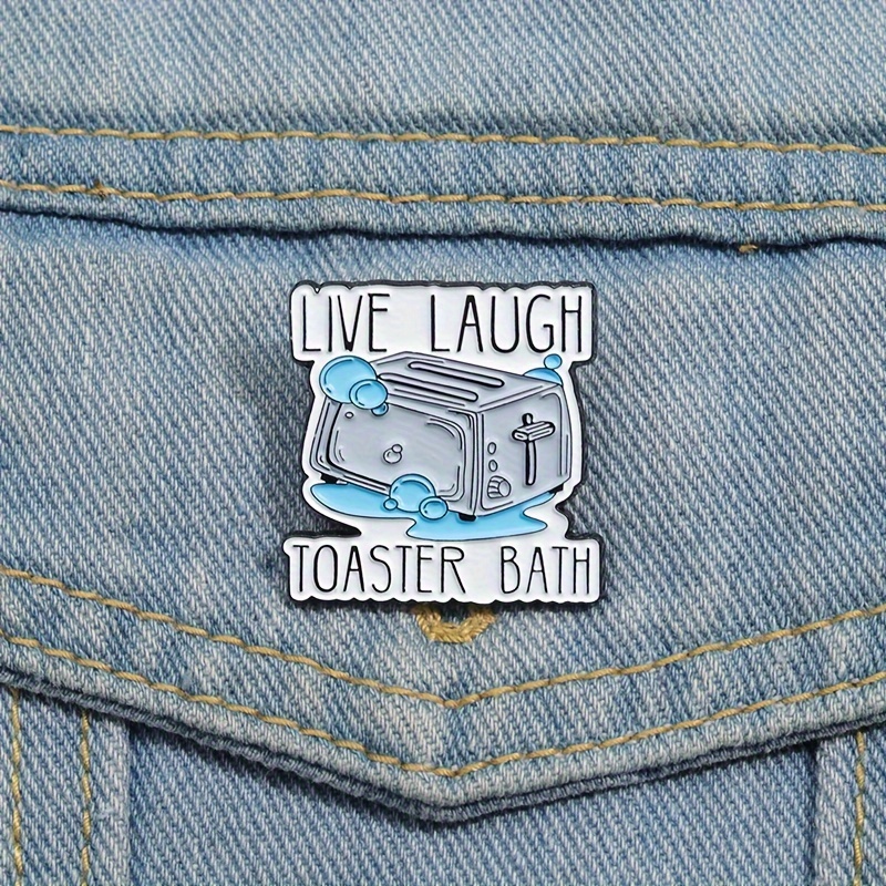 

Flixblany "live Toaster Bath" Enamel Pin - Alloy Brooch For Denim Jackets & Chest Bags, , Wear, Flixblany