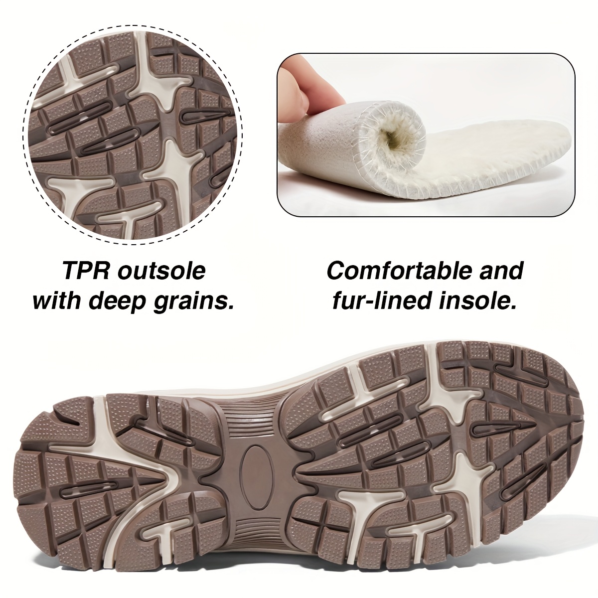 womens wide width winter snow   with plush faux fur warm insulated ankle   slip resistant tpr sole cushioned eva   insole soft fabric u er arch su ort for     semi formal walking shoes for cold weather 3