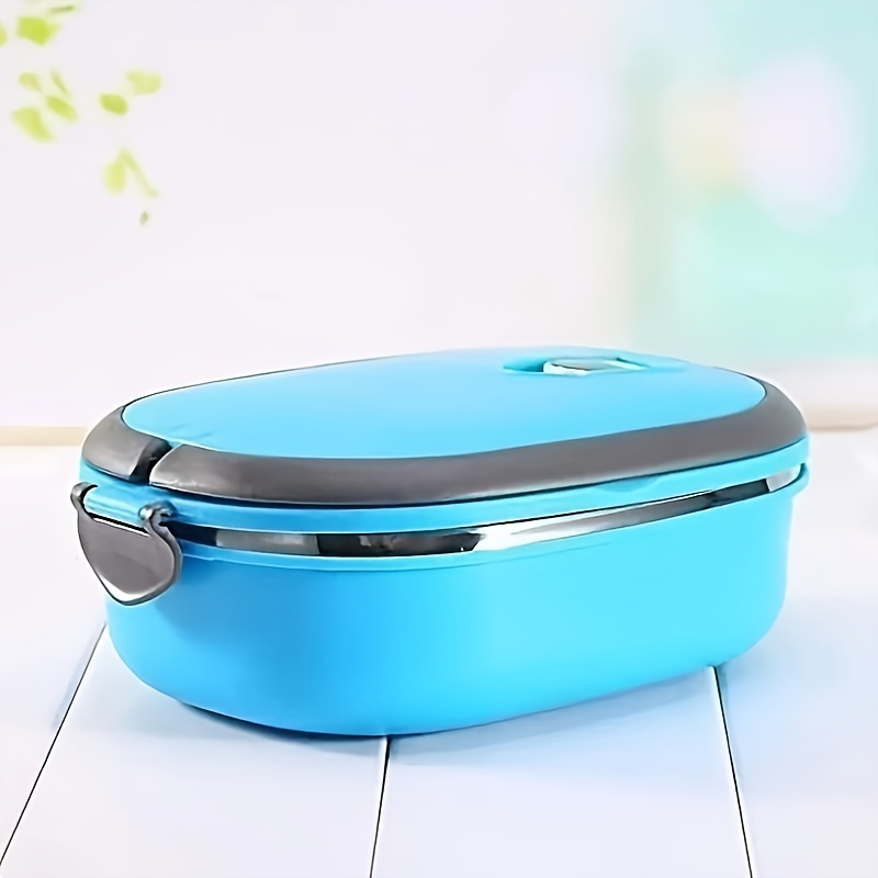 

1pc Lunch Box, Hot Lunch Box With Lid, Portable Stainless Steel Lunch Box, Heat Insulation, Food Container, Leak-proof Food Storage Container, Keep Food Warm, For Office And Picnic, Kitchen Supplies