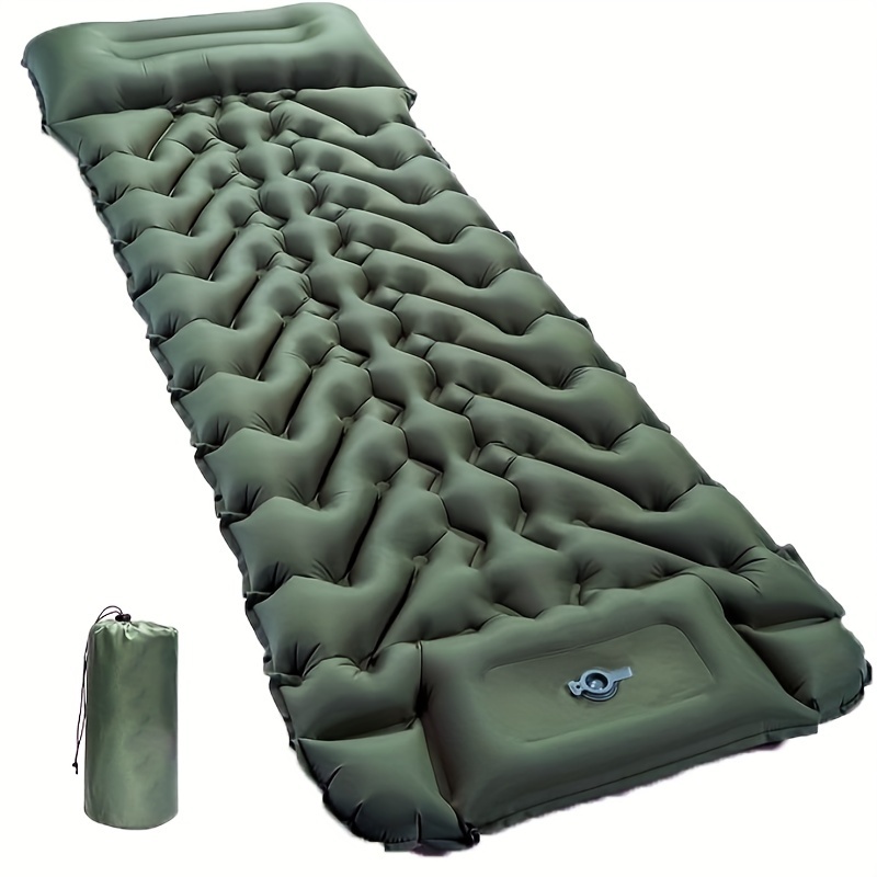 Ultra-Comfort Inflatable Sleeping Pad with Built-In Pillow & Pump - Ideal for Camping, Travel & Hiking | Durable Nylon, Includes Repair Kit & Storage Bag