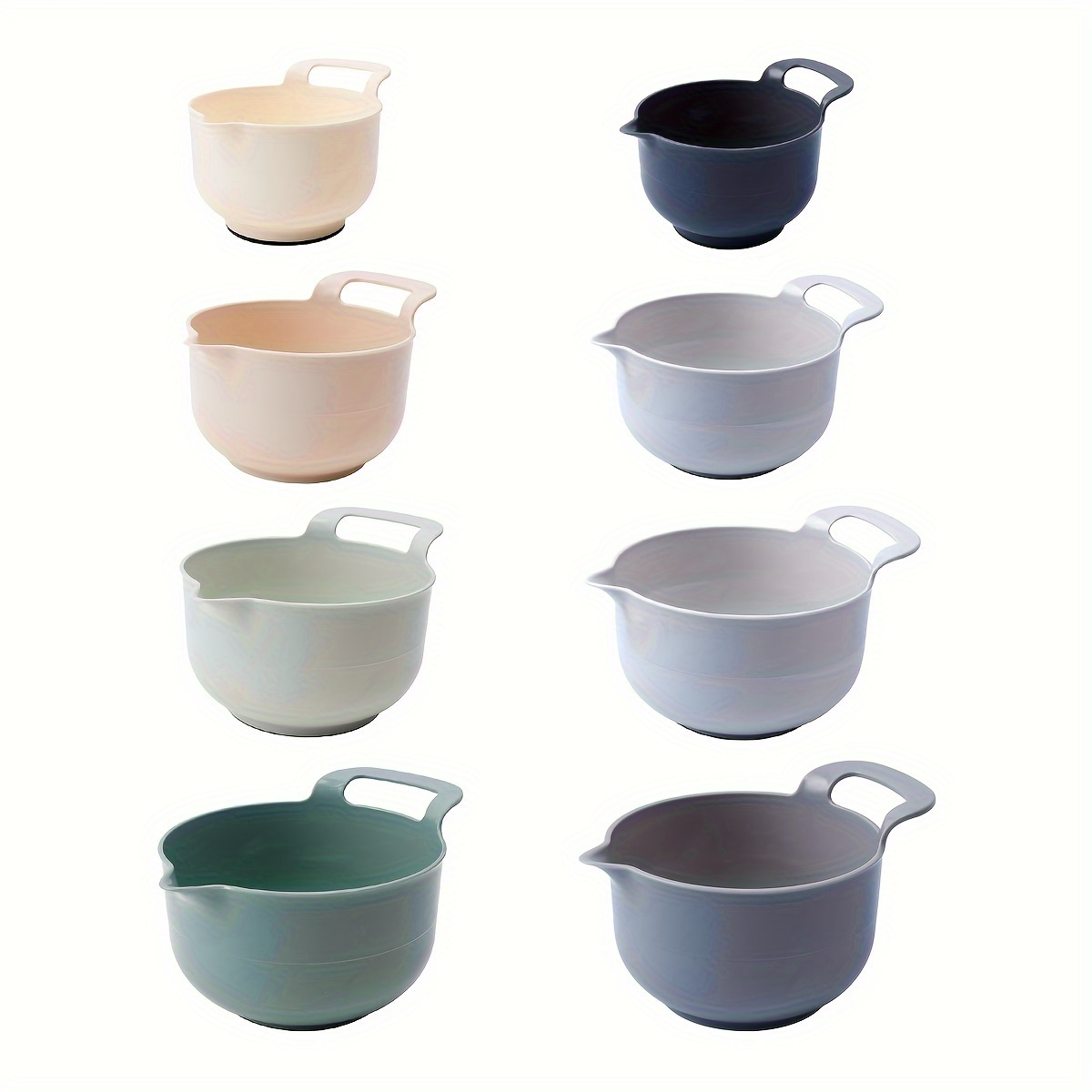 

4pcs Plastic Mixing Bowls Set, Non-slip Salad Bowl, Baking Prep Bowls, Multi-purpose Rinse Bowls, Kitchen Essentials, Various Sizes (1.1l/1.5l/2l/2.5l), Easy To Clean