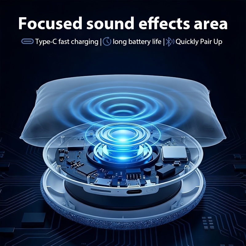 Smart Ultra-Thin Under-Pillow Sleep Speaker: Bass Bone Conduction Wireless Sleep Aid Device, Portable Speaker with White Noise, Stereo Surround Sound, Sleep Timer, USB Charging, a Must-Have for Music Lovers, And a Great Birthday Gift - Image 8