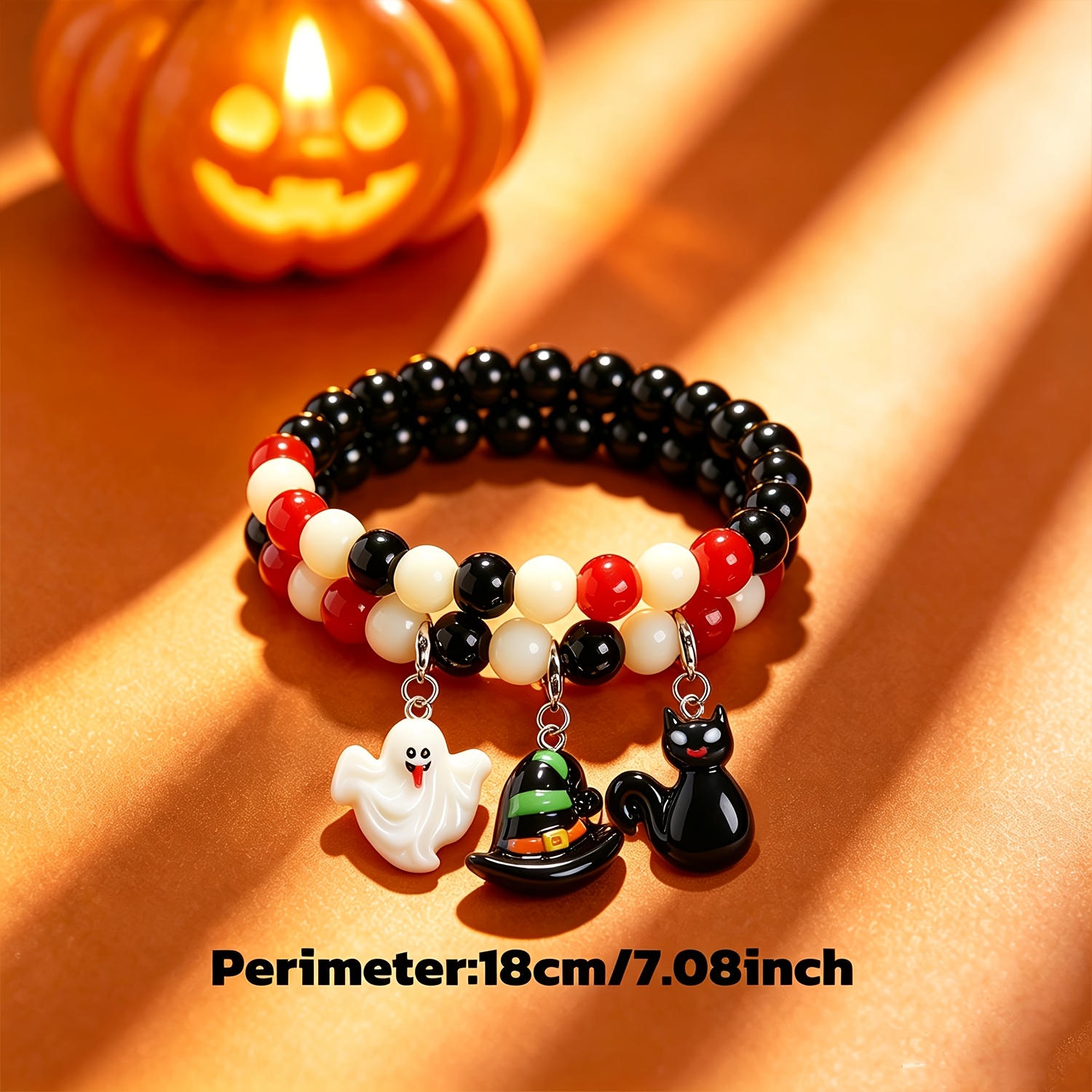 2pcs Gothic Style Round Stone Beaded Bracelet Set