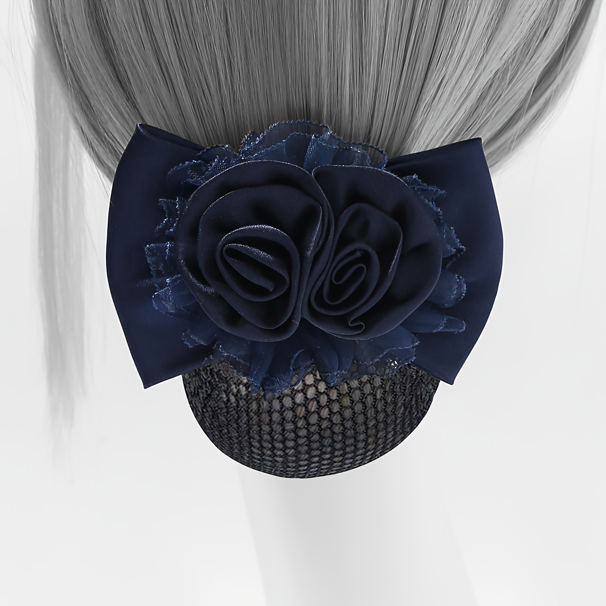 Elegant Fabric Flower Barrette with Knot Minimalist Solid Color Hair  Net Accessory for Women, Nurse Professional Hair