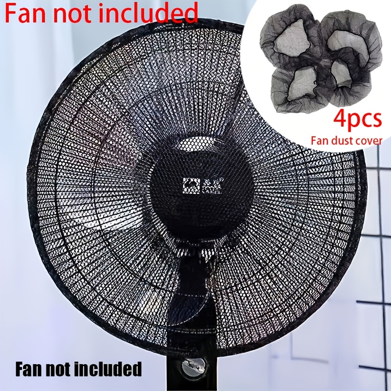 TEMU 4 piezas Cubierta universal redonda para ventilador | Cubierta de red elástica reforzada a prueba de polvo y anti-pellizcos, compatible con la