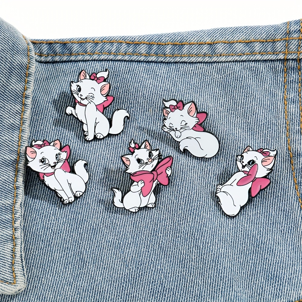 

5pcs Anime The Brooch Cute Marie Cat Enamel Pin Metal Emblem Jewelry Backpack Clothing Accessories Festival Gift