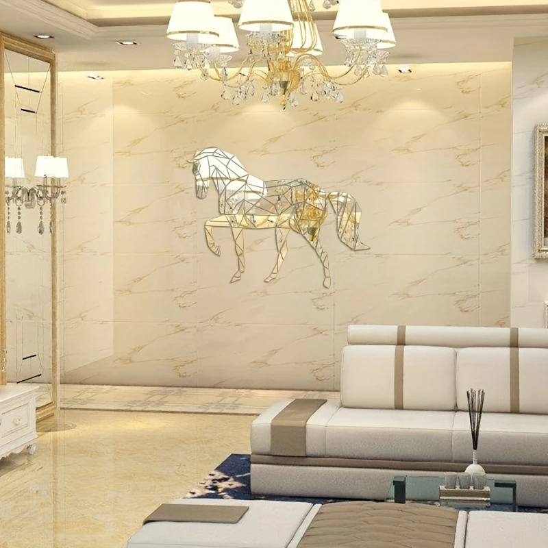 stunning acrylic wall decoration diy 3d self wall art reflective surface protective film and home office or any room horse theme details 15