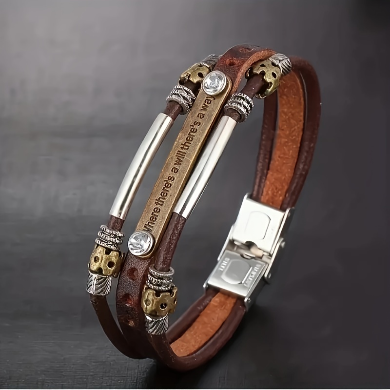 

Men's Casual Faux Leather Multi-layer Braided Wristband Bracelet