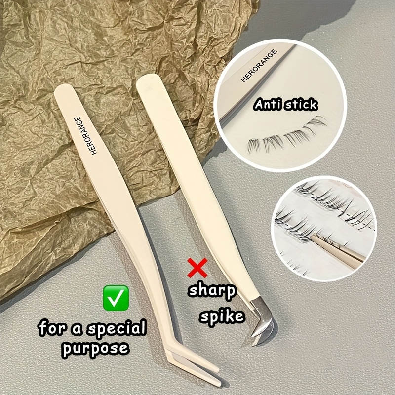 HERORANGE Tweezers for False Eyelashes with Storage Box