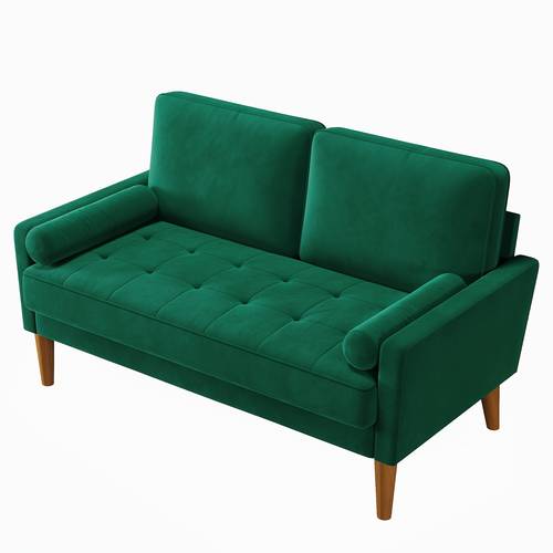 small 2 seater sofa beige comfy couch with velvet sofa with wood legs seat sofa 2 seater for living room small couch for bedroom beige office couch