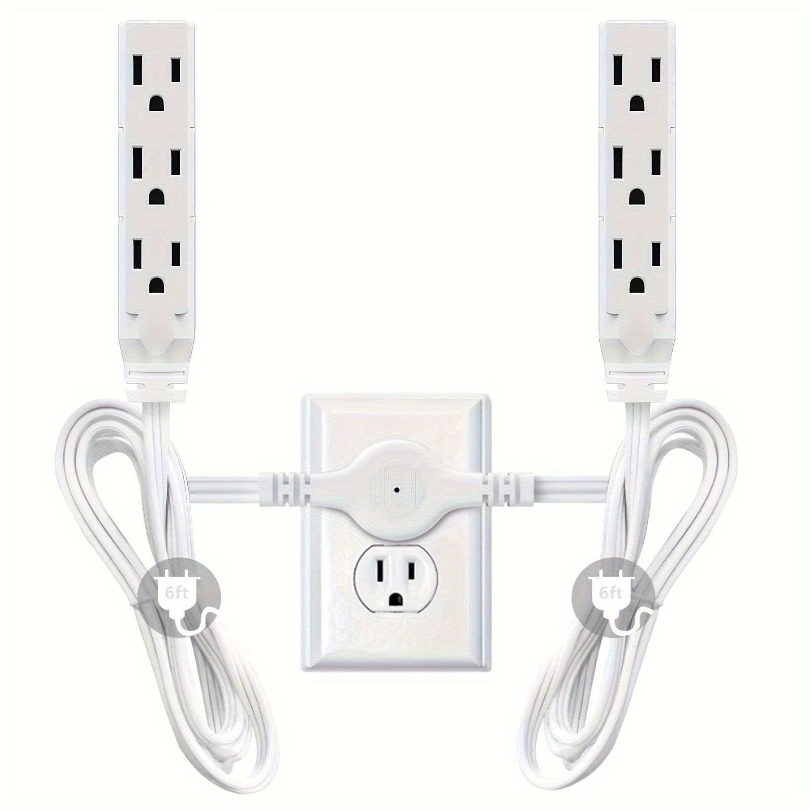 Twin Extension Cord Power Strip Double Extension Cord Side - Temu Canada