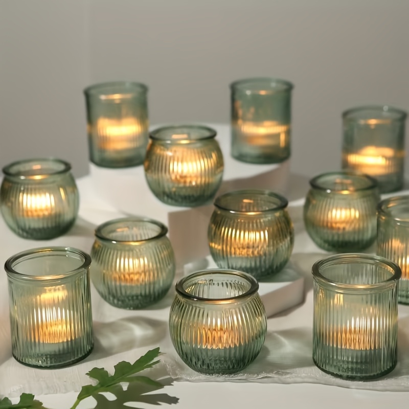 E-shop Set mit 12 Kerzenständern für Hochzeiten, entworfen für Tischdekorationen, geeignet für Teelichtkerzen, für Partydeko, im Vintage-Bohemian-Stil