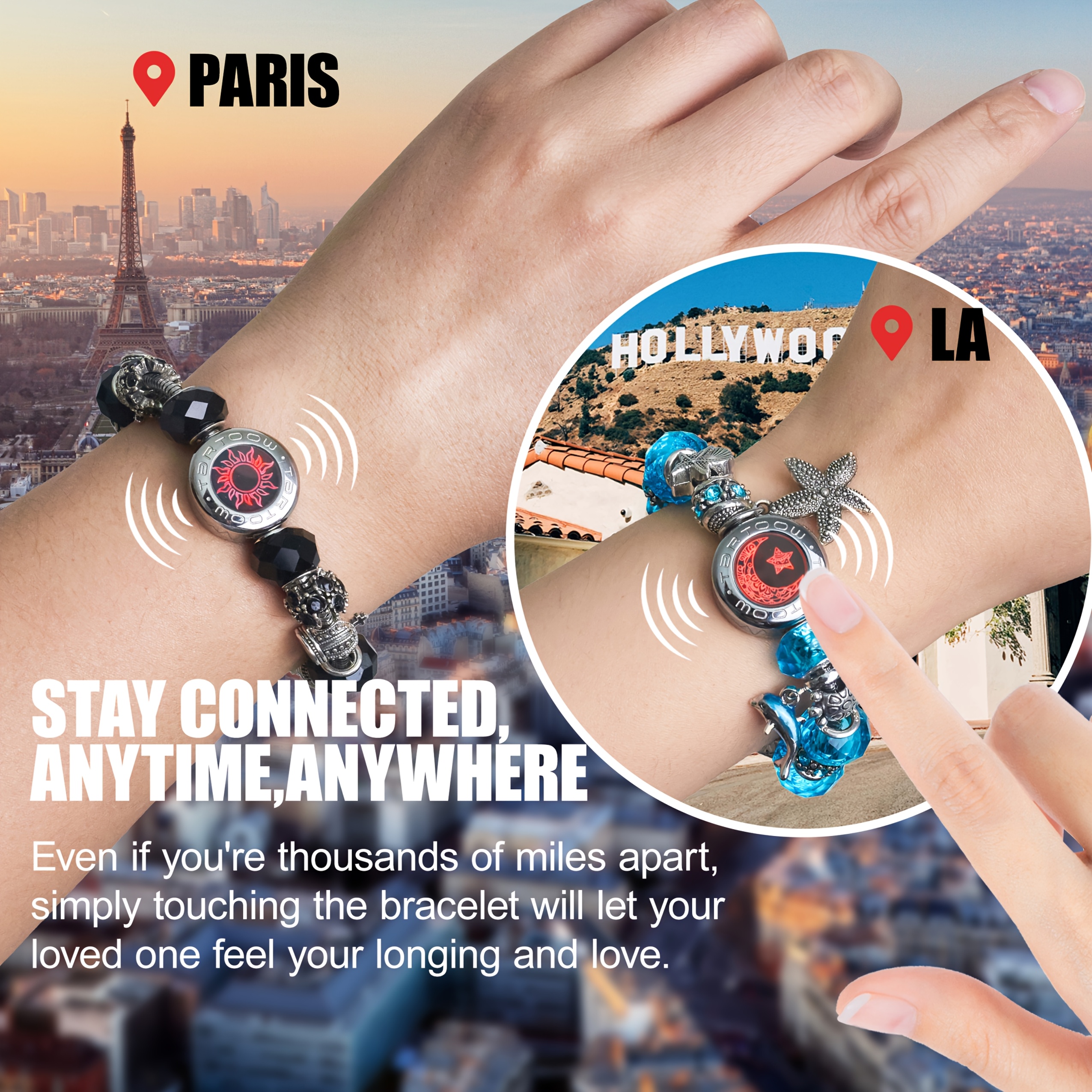 touch vibration bracelets long distance relationship Temu