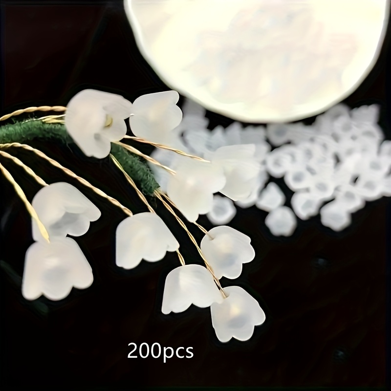Image of 200pcs Easy And Versatile White Mixed Color Lily Wind Chime Beads, For Jewelry Making, Perfect For S, Necklaces, Rings And Handmade Gifts