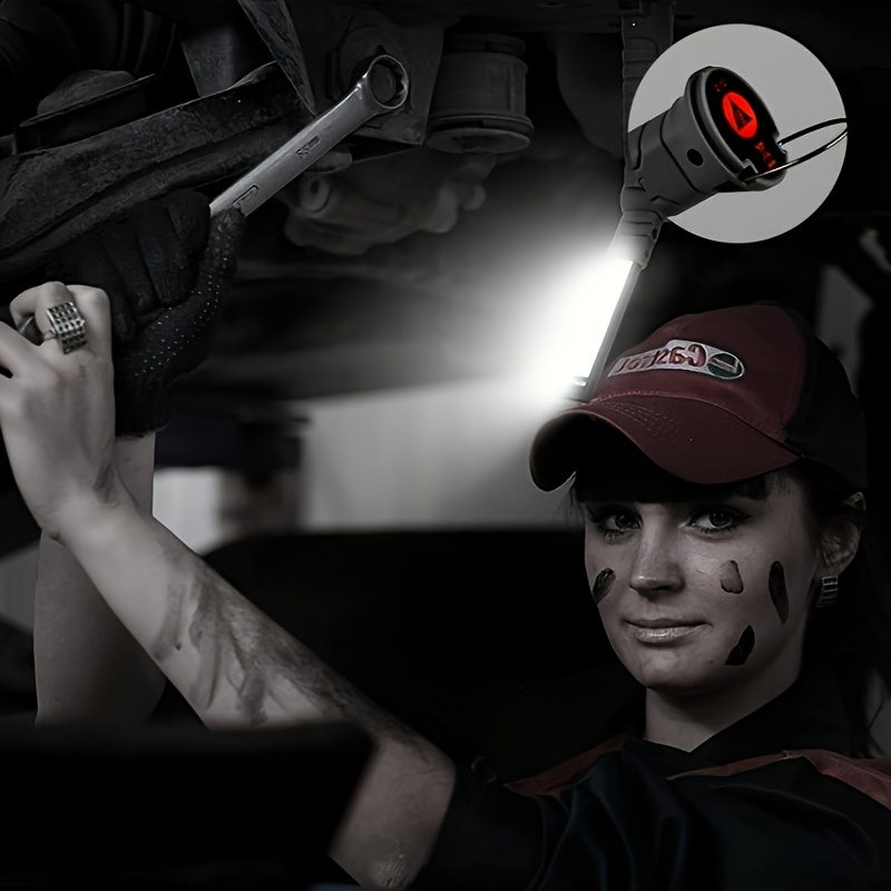 1 or 2pcs   powerful led flashlight usb c rechargeable with magnetic base hook 1 2pcs options portable folding torch for camping home workshop emergencies ideal for professionals everyday use emergency light foldable design textured grip handle workshop lighting handheld flashlight durable construction   light   Product details 8