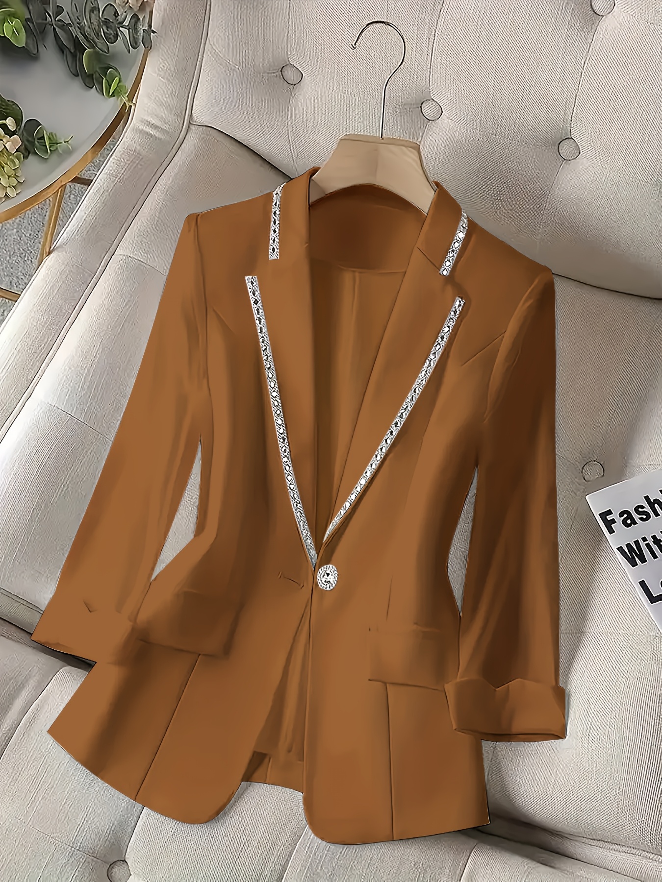 women's elegant jacket white button Temu Switzerland