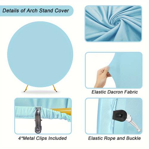 1pc, 7.2x7.2ft Round Backdrop Cover, Circle Backdrop Cover Round Fabric Photo Background for Photography Party Birthday Wedding Baby Shower Home Decorations, Excluded Round Frame
