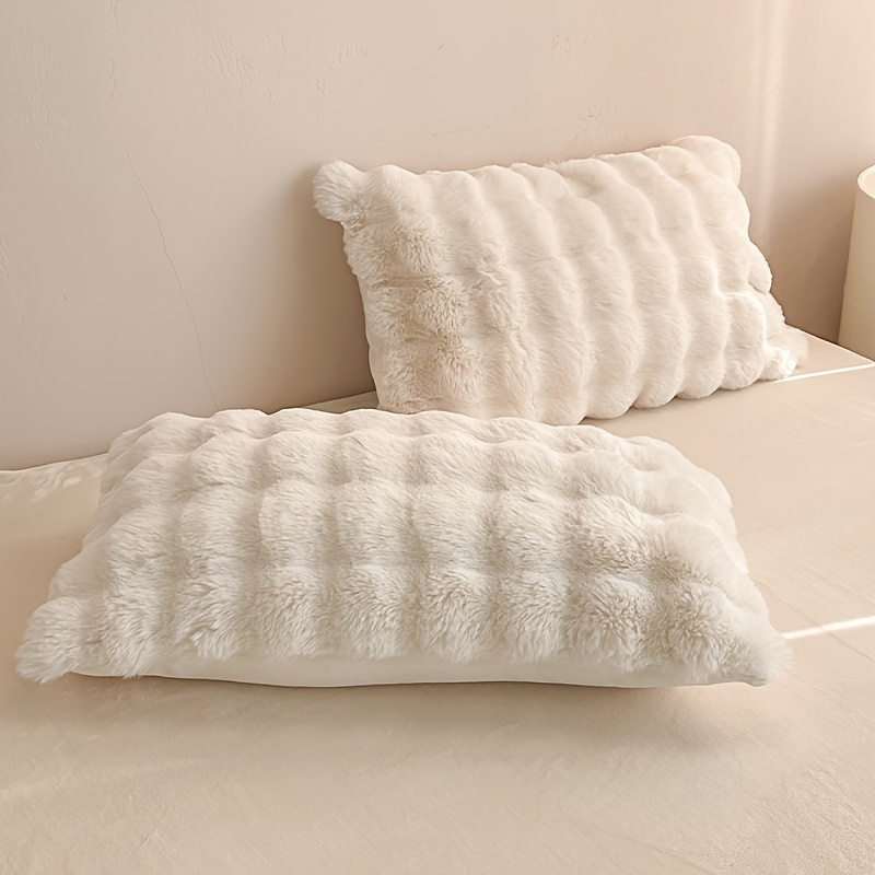 

Housses de coussin Style en fourrure avec fermeture éclair, lavable en machine, étuis en polyester tissé pour différents types de pièces - Coussins décoratifs pour canapé et chambre à coucher