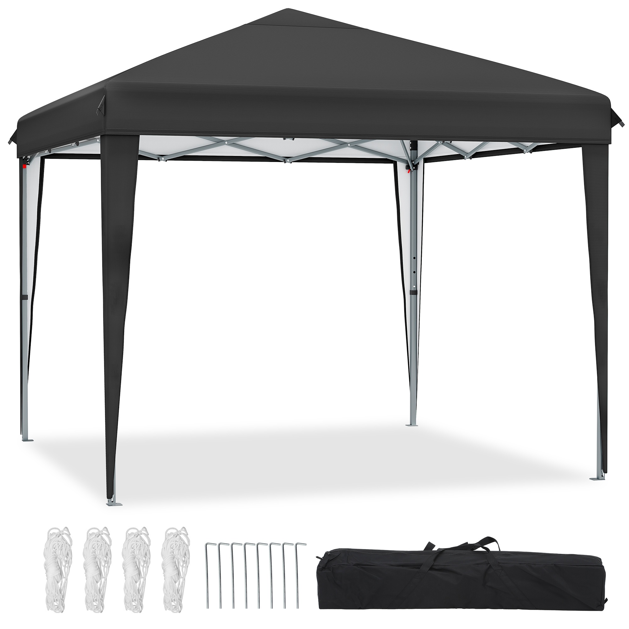 TEMU Gazebo Pop-Up Grigio 3X3M, Padiglione Pieghevole da Esterno con Borsa di Stoccaggio per Matrimoni, Feste, Campeggio ed
