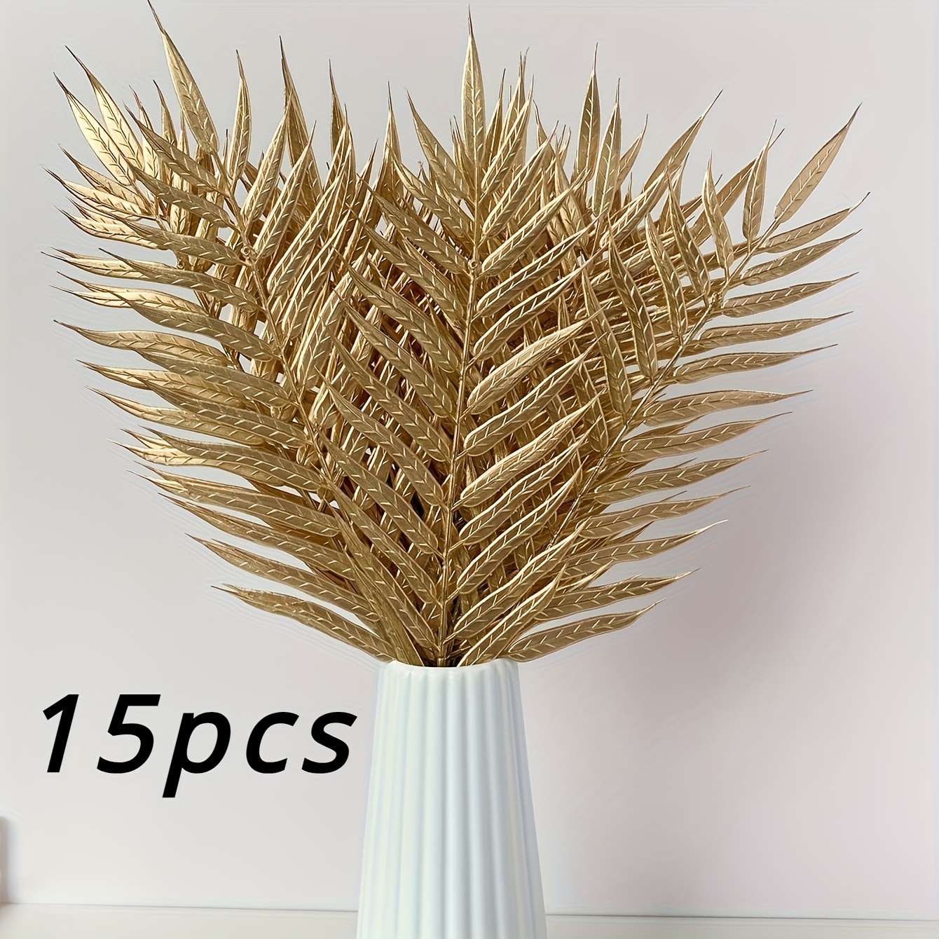 Image of 15 Branches Of Leaves, Christmas Decoration Suitable For Bedroom, Living Room, Decorative Vase New Year