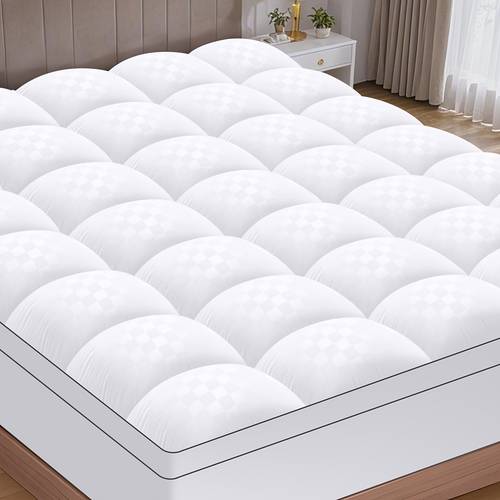 extra thick mattress topper mattress pad quilted fitted mattress cover pillow top mattress topper breathable mattress protector with 8 21 inch deep pocket