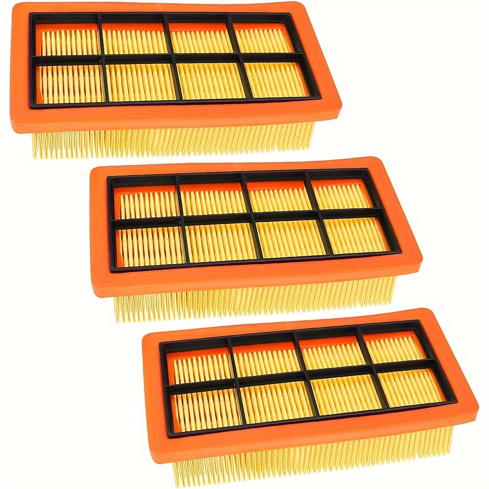 Image of 3 Packs Flat Pleated Filters For 66.41 5-953.0 7420 Vacuum Cleaner Filter For Ad2, Ad2 Battery, Ad4 Premium, Ad3 Premium, Ad3, Ad 3.200, Ad 3.000 Filter Replacement Parts