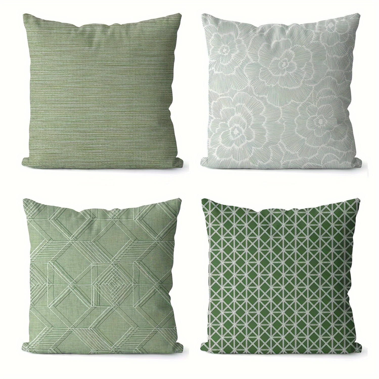 

4-pack Contemporary Style Linen Cushion Covers 17.72x17.72 Inch, Modern Simple One-side Print Throw Pillow Cases For Home Living Room Sofa Car Decor, Festive Gift Idea(no Pillow Core)